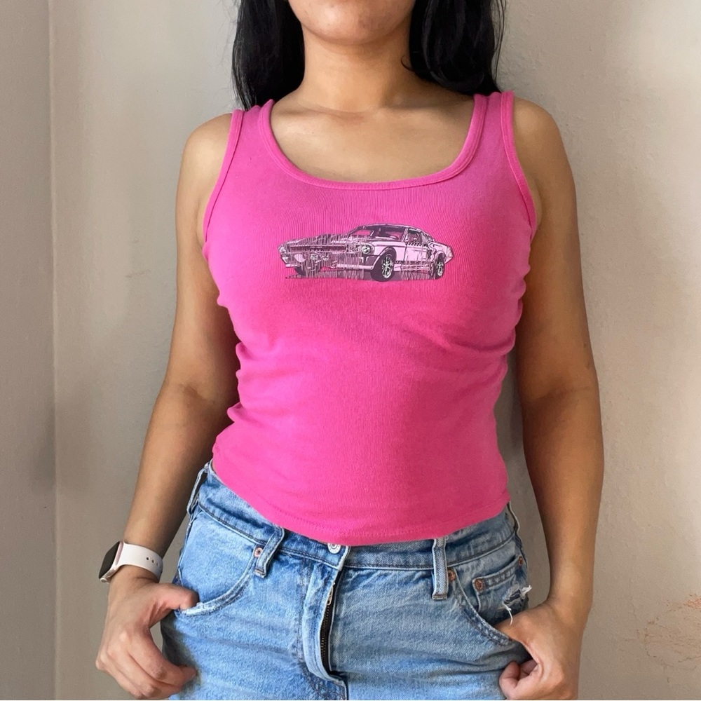 Pink Graphic Tank Top